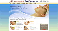 Desktop Screenshot of kosmetikstudio-procosmetics.de